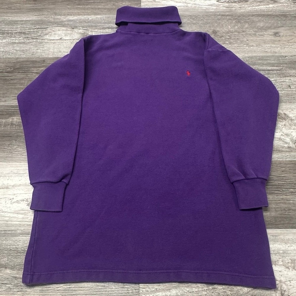 Vintage Ralph Lauren Womens M Red Pony Turtle Neck Knit Pullover Sweater 90s - Picture 2 of 8